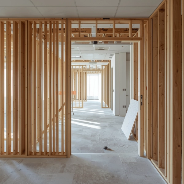 Commercial construction estimator reviewing large drawing sets with AI-assisted takeoff tools