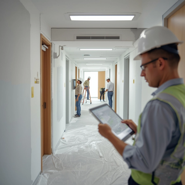 Estimator analysing interior fit-out drawings with AI-assisted measurement tools